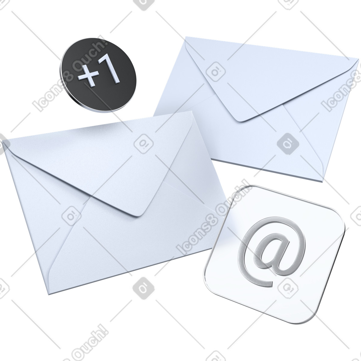 Email marketing, iscrizione alla newsletter, notifica dei messaggi illustrazione in stile 3D Pro scarica in PNG, SVG