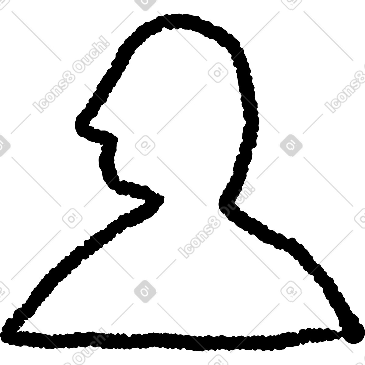 Ilustração de Avatar profile picture placeholder minimal head outline side view em no estilo Black Chalk para baixar em PNG, SVG