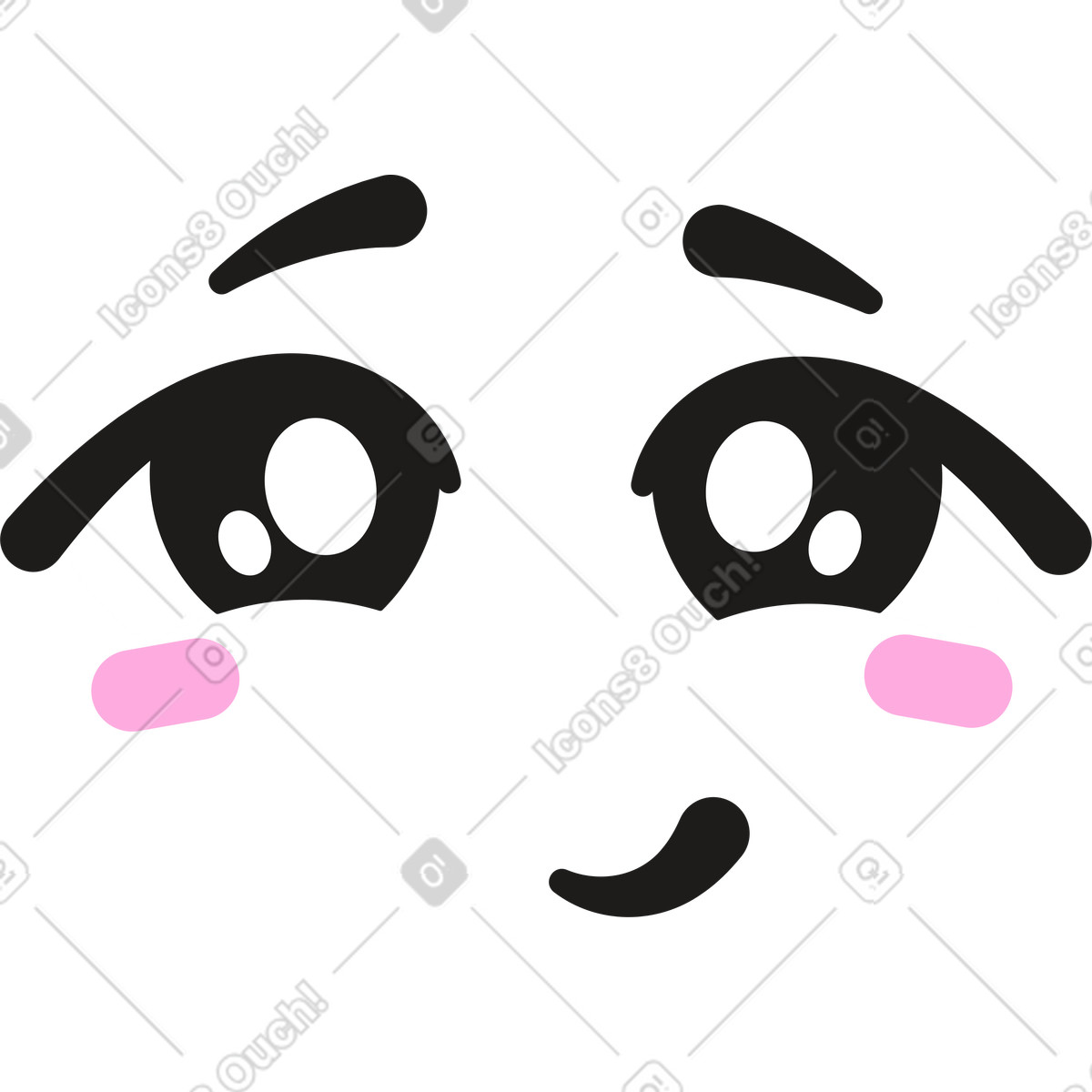 Ilustración Emoción con corazones en estilo Moji a descargar en PNG y SVG