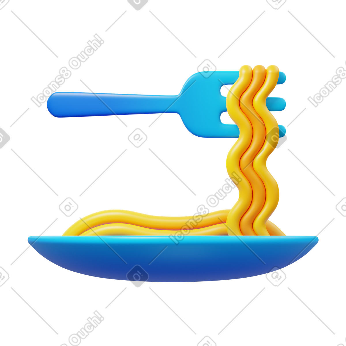 3D Fluency スタイルの Spaghetti のイラストをPNG、SVG形式でダウンロード