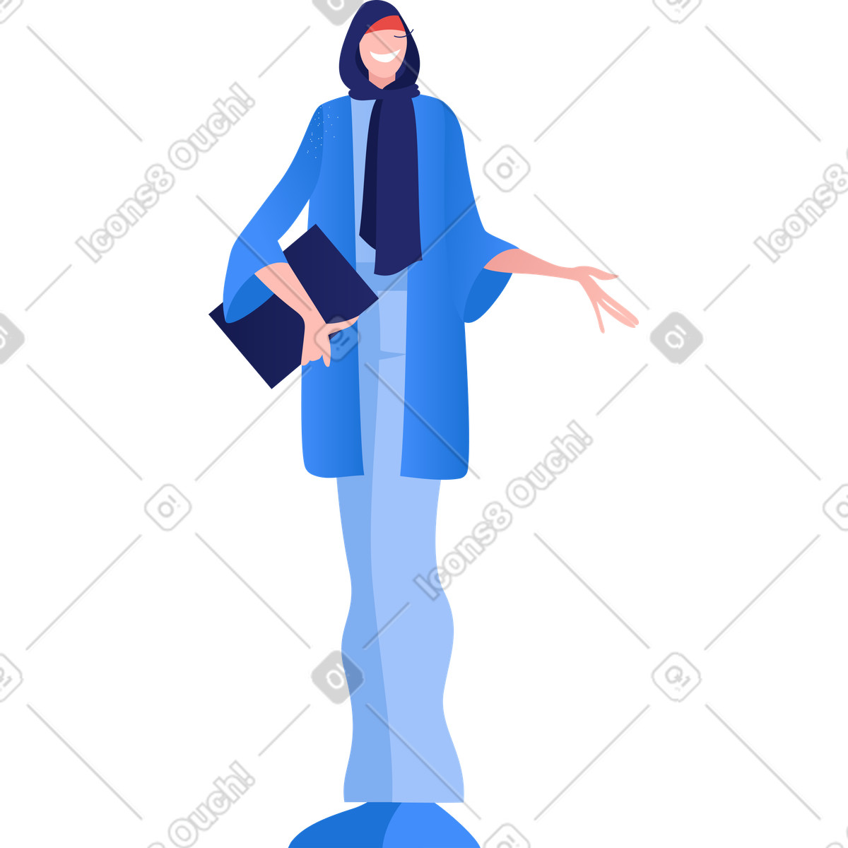 Woman in hijab illustration showcasing beautiful vectors and graphics clipart collection