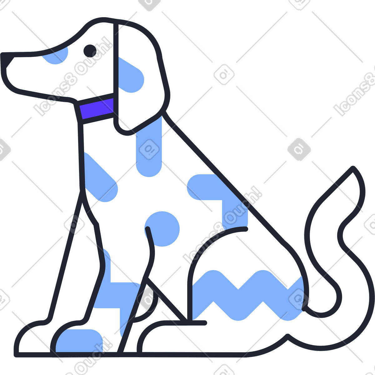 Pablita スタイルの 犬 のイラストをPNG、SVG形式でダウンロード