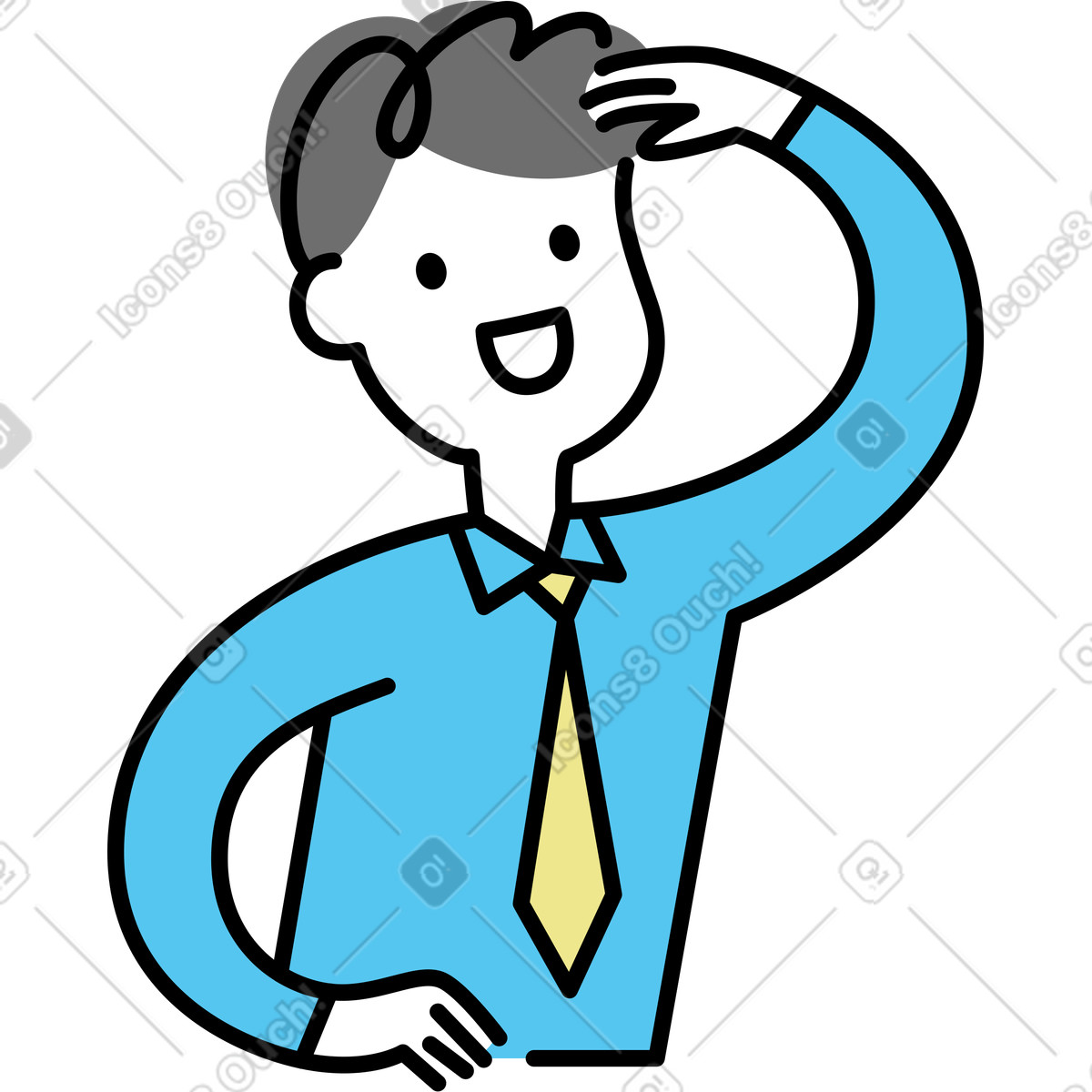 下载 Mochi 风格的 望着远方的男人 插画，支持 PNG、SVG 格式