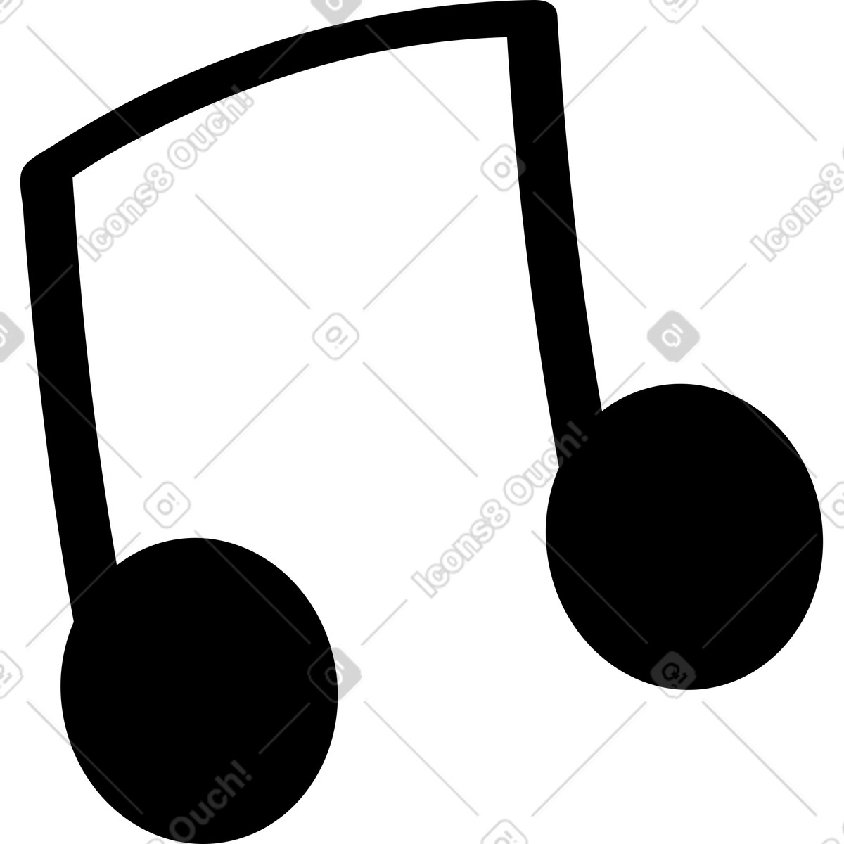 Ilustración Nota musical en estilo Looney a descargar en PNG y SVG