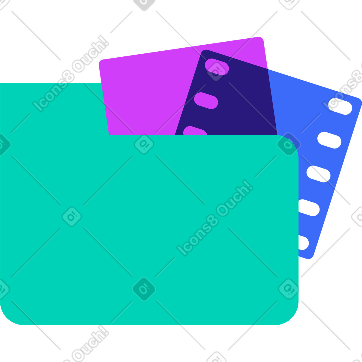 Cartella con i file illustrazione in stile Basic scarica in PNG, SVG