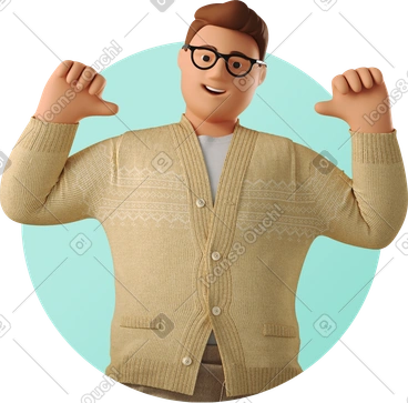 두 개의 엄지손가락을 치켜든 남자의 아바타 PNG, SVG
