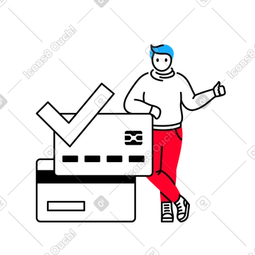 Man showing thumbs up to signal processed payment PNG, SVG