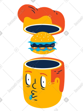 Man thinking about hamburger PNG, SVG