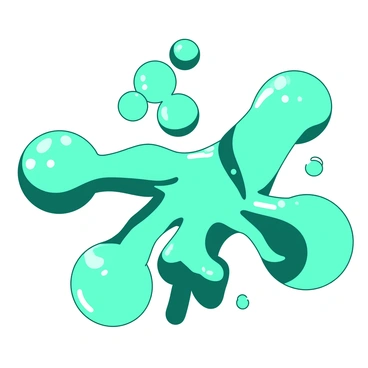 A teal series of bubbles are expanding in size and merging with one another. Each bubble is glossy and reflective, displaying varying sizes and shapes. Some bubbles are perfectly round, while others are more elongated, creating a dynamic visual. The merging bubbles create an intricate pattern as they connect, with surface reflections and highlights emphasizing their curvature. The background is minimal to draw focus on the captivating movement and interaction of the bubbles.