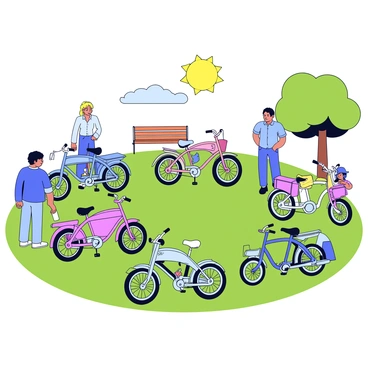 A gathering of vintage bicycles and their enthusiasts in a park