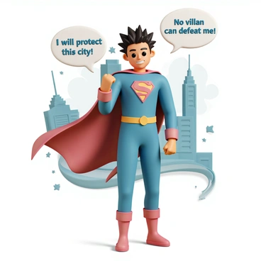 A comic book panel showing a toyotaro character in a heroic pose with speech bubbles