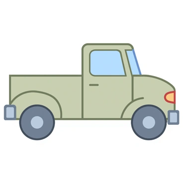 A silhouette of a vintage truck with defined lines and retro features.