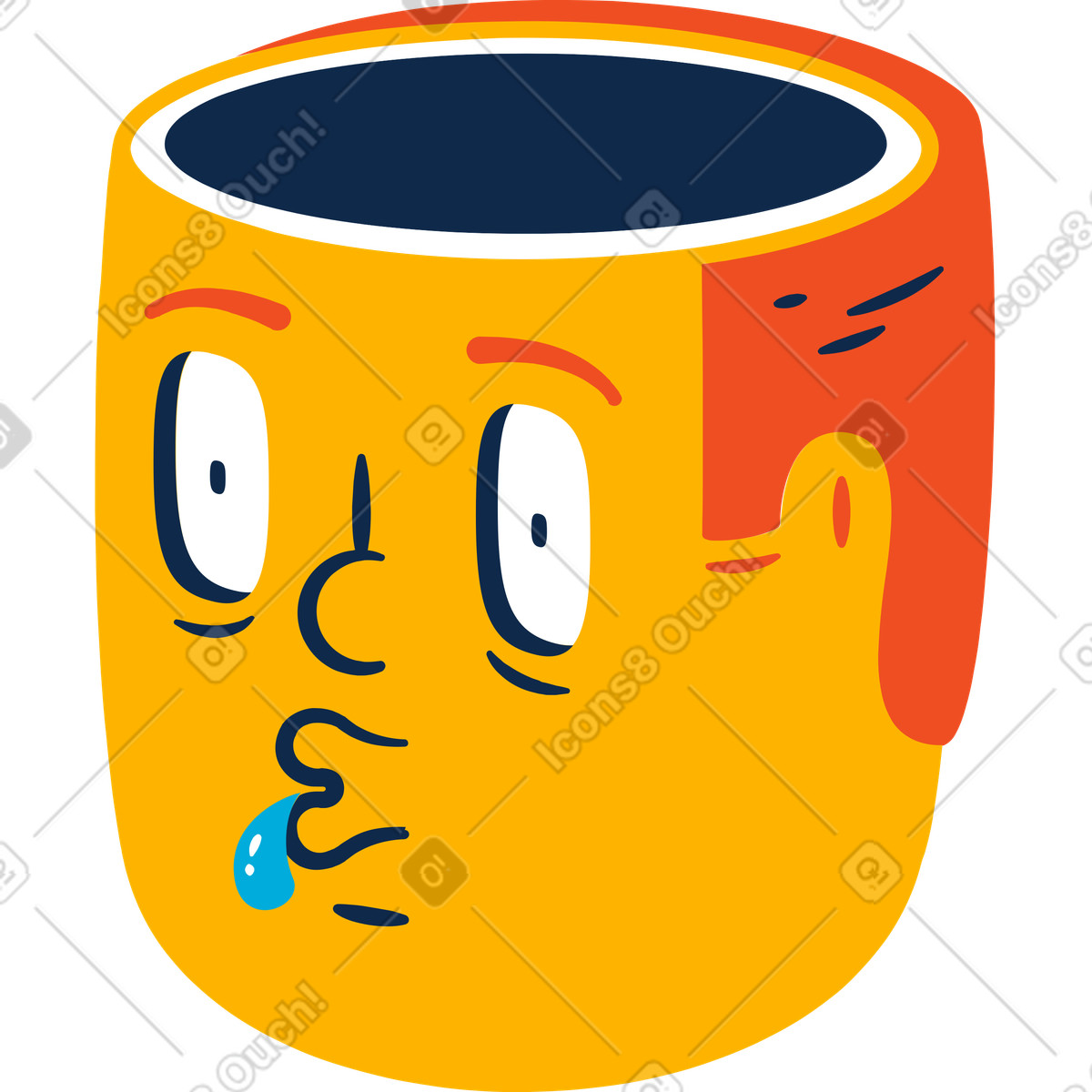 Kopf halb gesägt-Illustration im Flame-Stil als Download in PNG, SVG