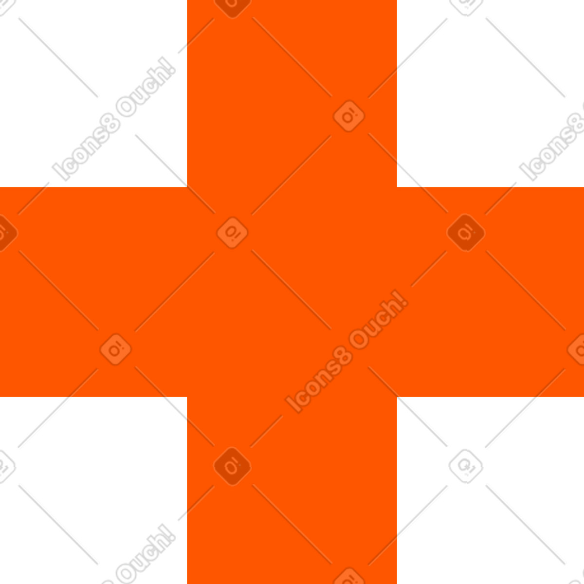Illustration Symbole de la croix orange dans le style Framework à télécharger aux formats PNG, SVG