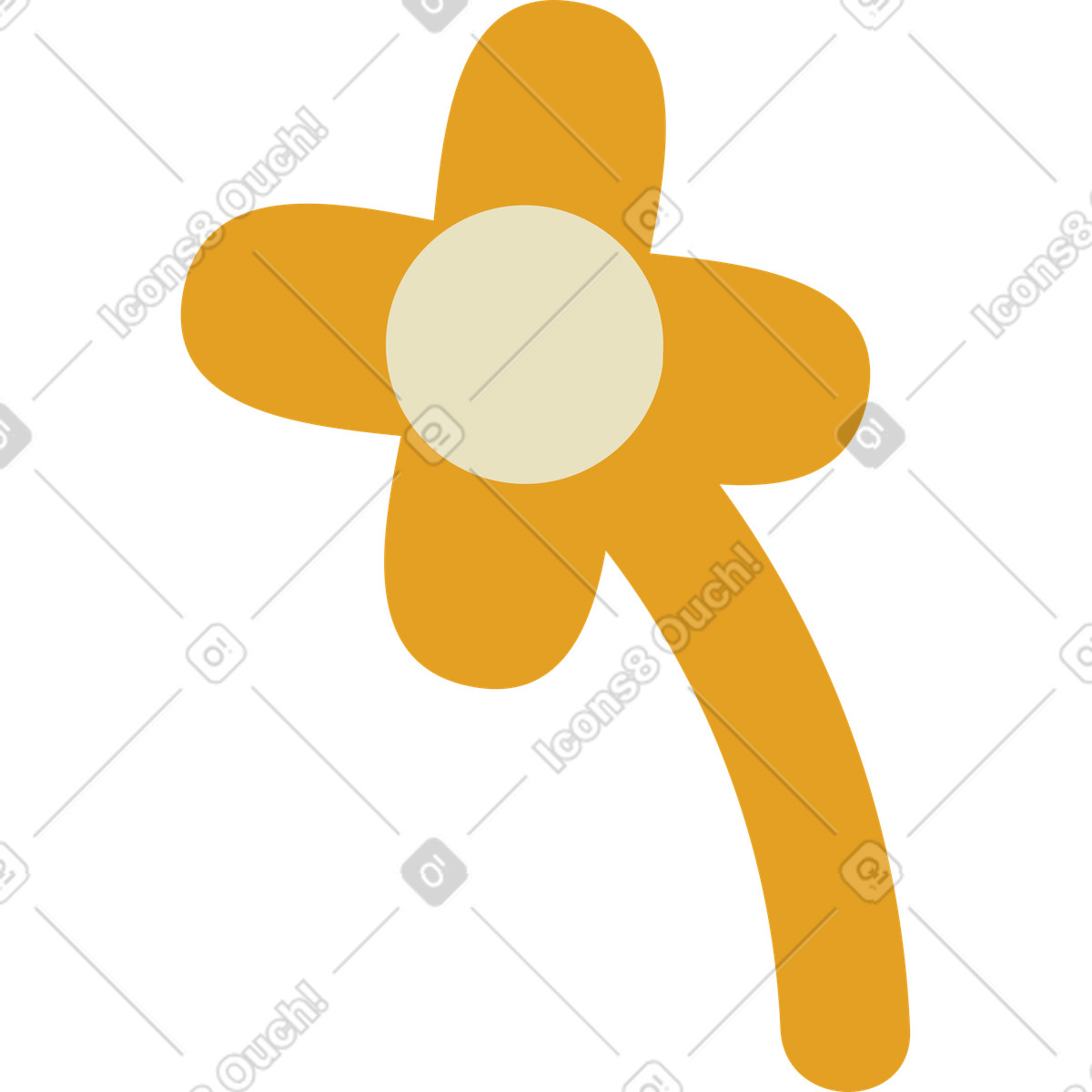 Ilustración Flor en estilo Arabica a descargar en PNG y SVG