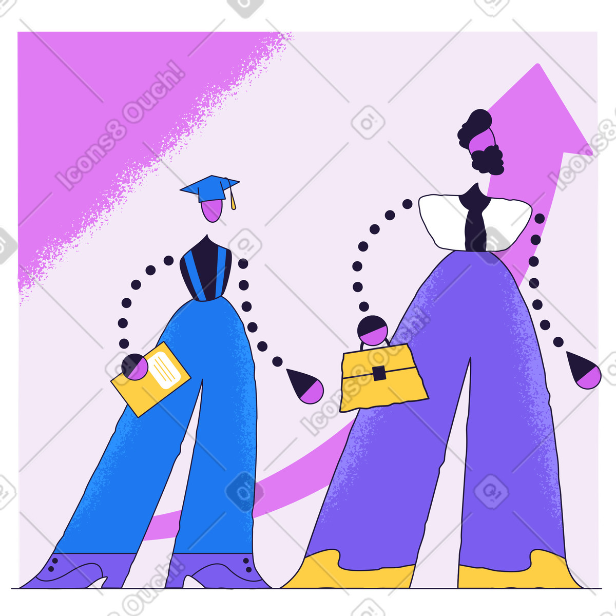 Ilustración Crecimiento profesional en estilo Conifer a descargar en PNG y SVG