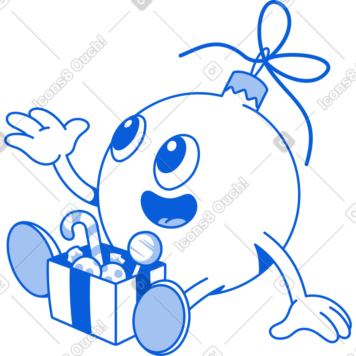 Ilustração de Brinquedo natal em no estilo Handy Line para baixar em PNG, SVG