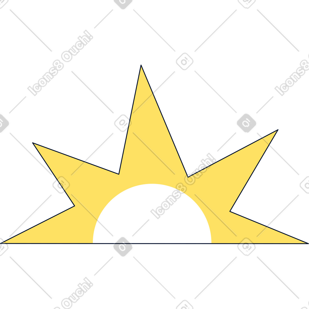 Sun illustration in Teal style download in PNG, SVG