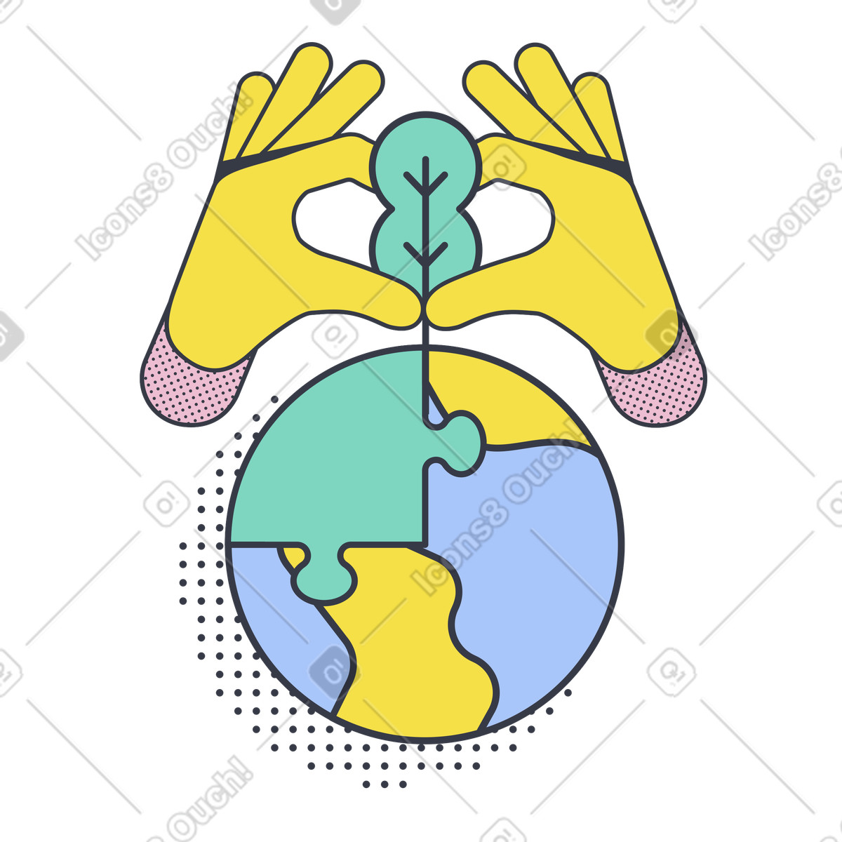 Ilustración Plantación de vegetación en estilo Abstract a descargar en PNG y SVG