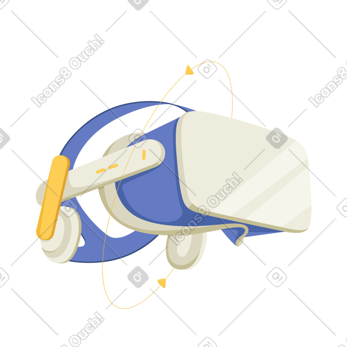 Vr-brille für virtuelle inhalte animierte Illustration im Social-Stil als Download in GIF, Lottie (JSON), AE
