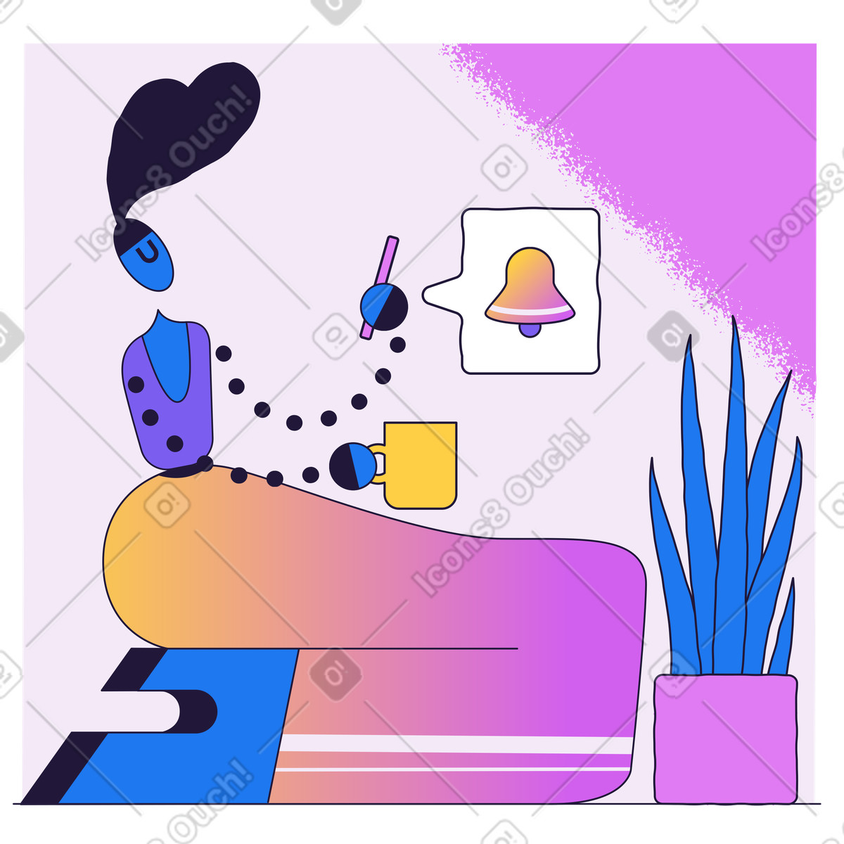 Subscribe to notifications illustration in Conifer style download in PNG, SVG