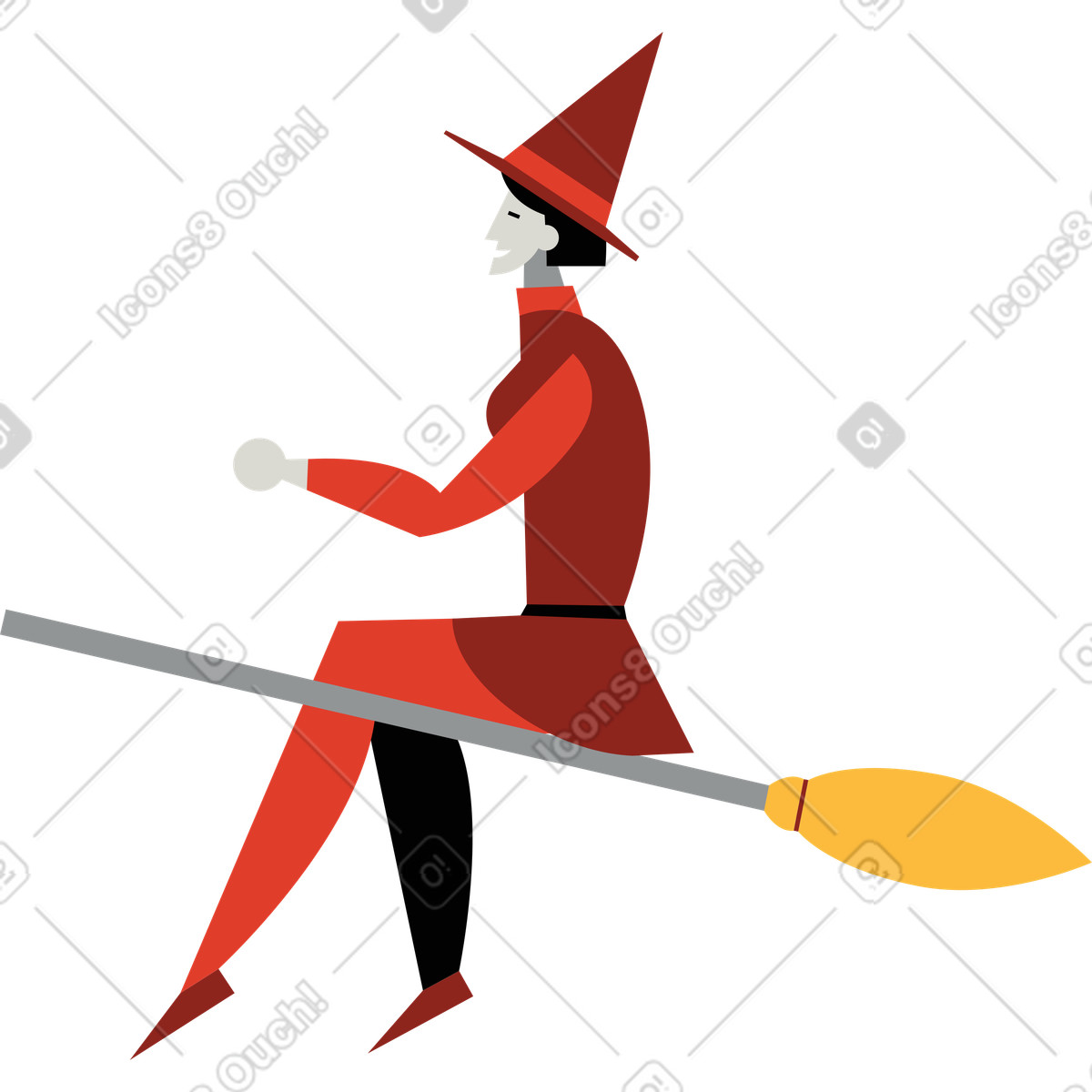Illustration Sorcière dans le style Burgundy à télécharger aux formats PNG, SVG