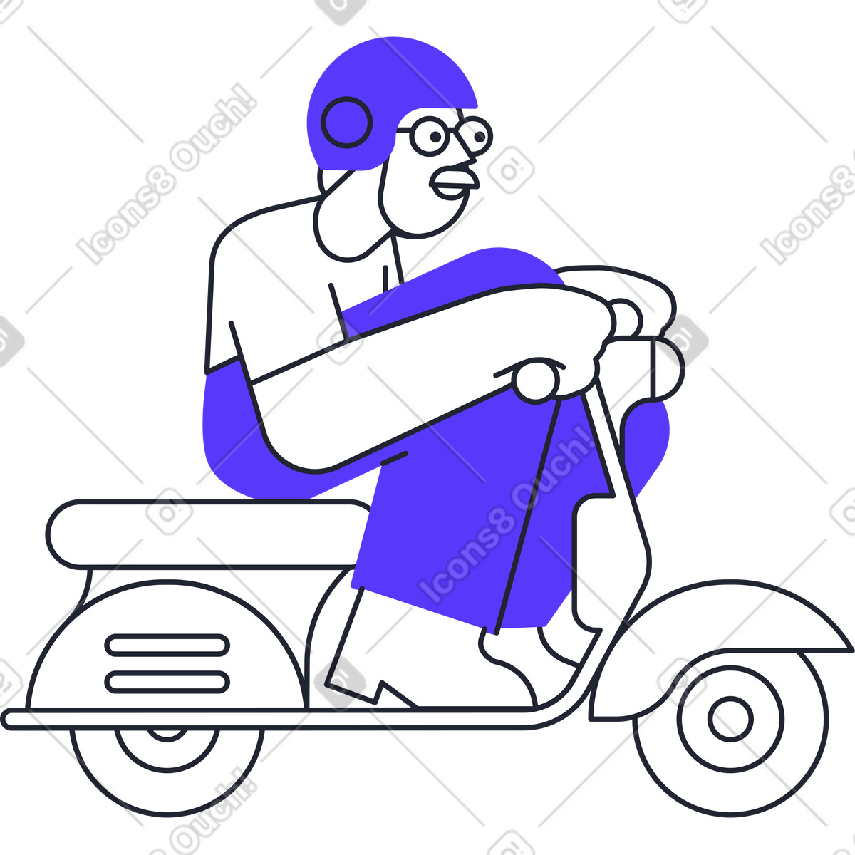 Ilustração de Homem em motocicleta no estilo Pablita para baixar PNG, SVG