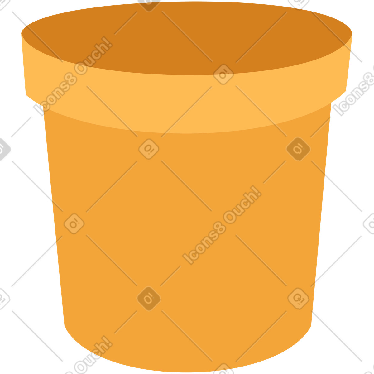 Illustration Pot jaune dans le style Lagom à télécharger aux formats PNG, SVG