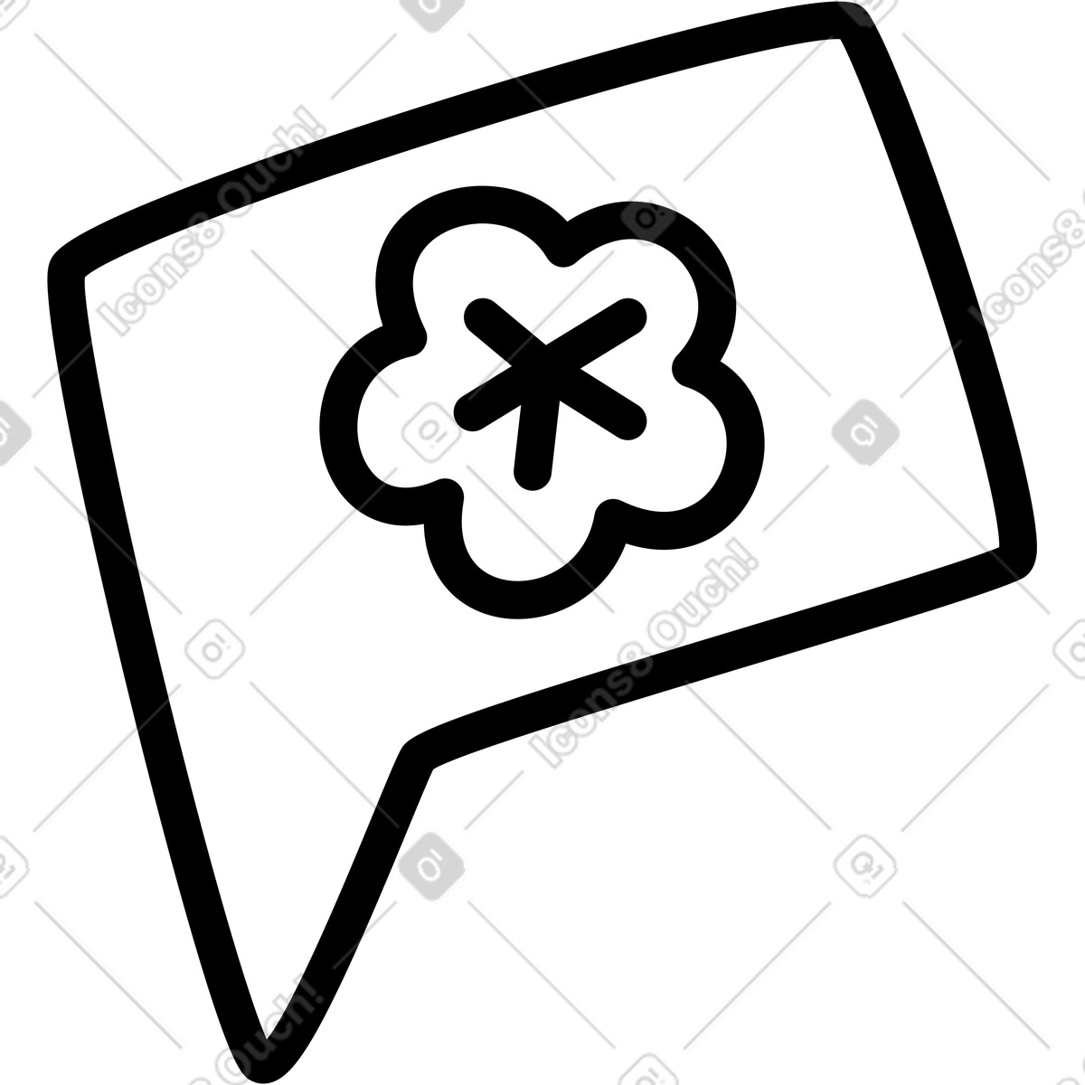 Ilustración Flor de la burbuja del discurso en estilo Rocky a descargar en PNG y SVG