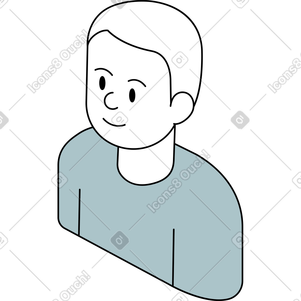 Uomo illustrazione in stile Isometric scarica in PNG, SVG