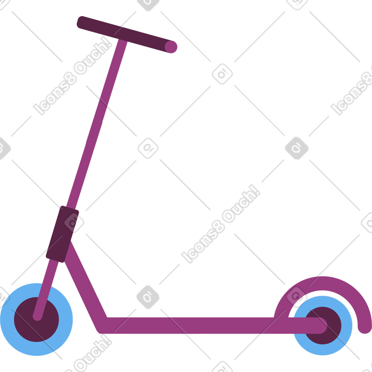 Ilustración Scooter para niños en estilo Sammy a descargar en PNG y SVG