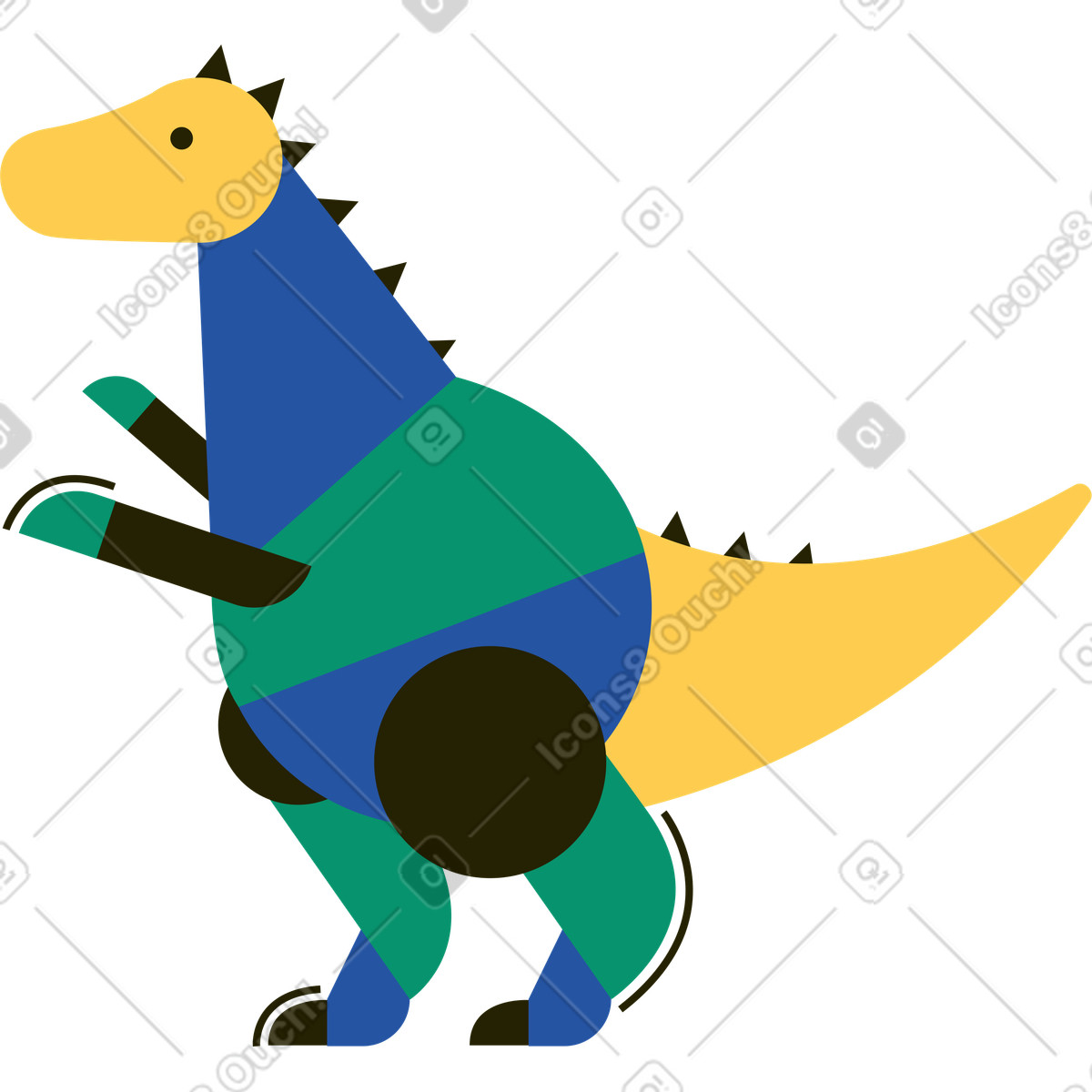 Dinosaur illustration in Spot style download in PNG, SVG
