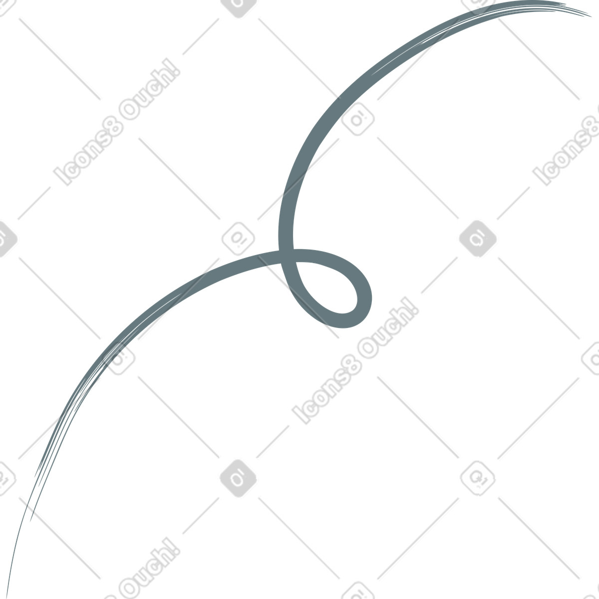 Grey swirl line illustration in Grain style download in PNG, SVG