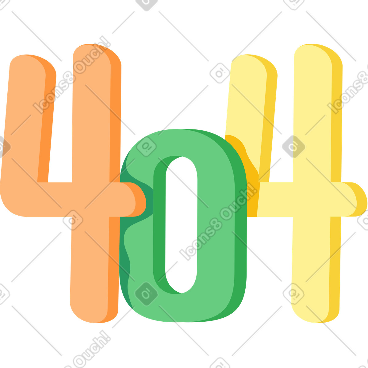 Jaconda 스타일의 Error 404 sign 애니메이션 일러스트레이션 GIF, Lottie(JSON), AE로 다운로드