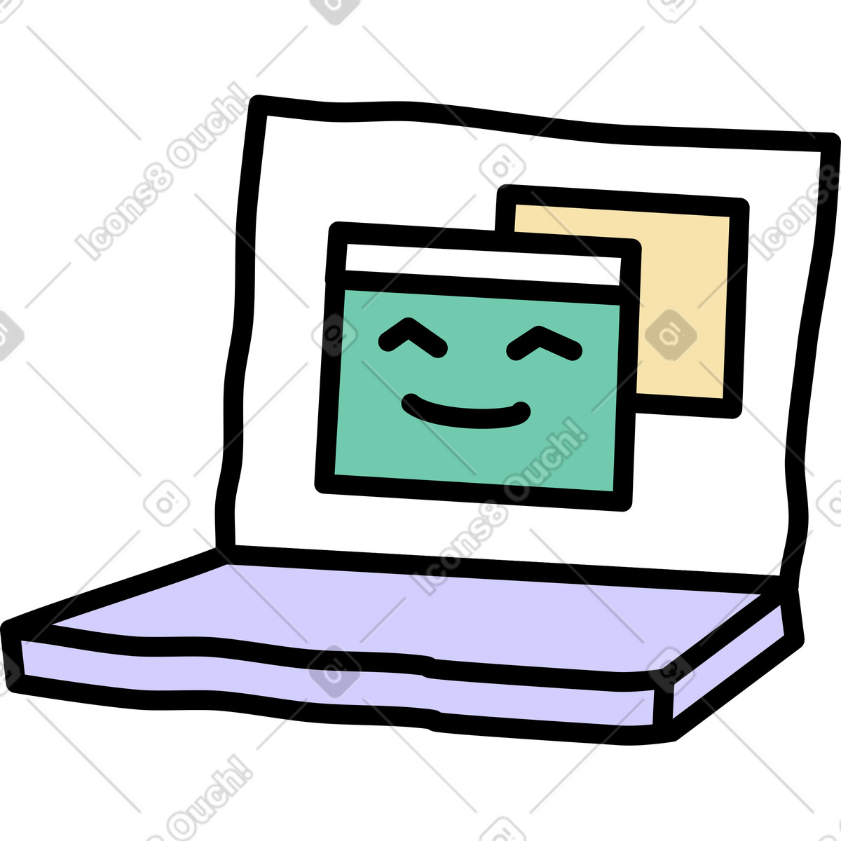 Ilustração de Notebook com inteligência artificial em no estilo Notes para baixar em PNG, SVG