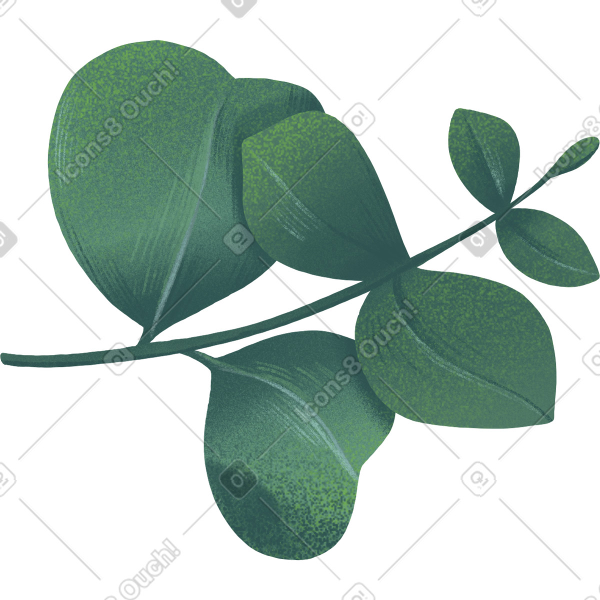 Ilustración Dark sprig of eucalyptus leaves en estilo Floral a descargar en PNG y SVG