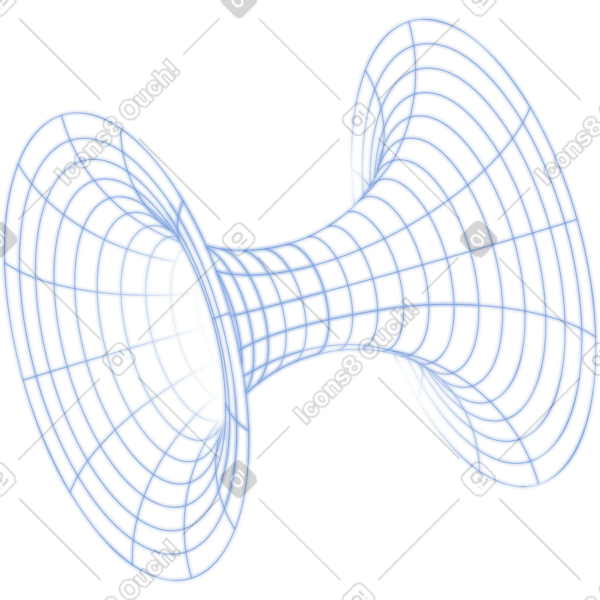 Wormhole wireframe illustrazione in stile Dimension scarica in PNG, SVG