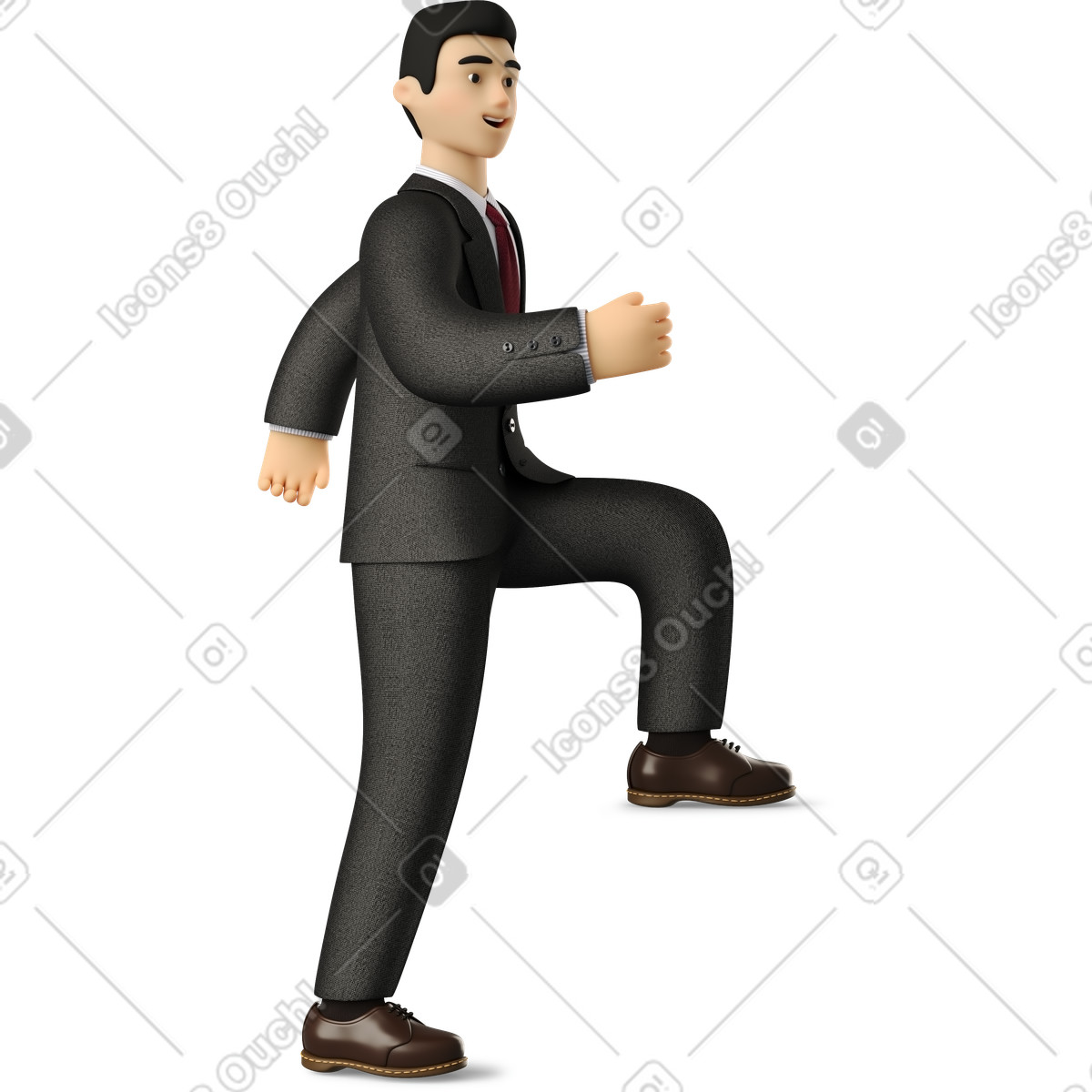 Ilustração de Stepping businessman in black suit em no estilo 3D Business para baixar em PNG, SVG