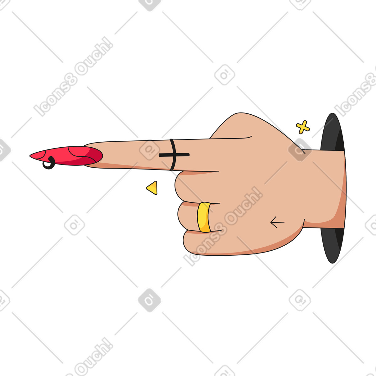 Ilustração de Índice de backhand apontando para a esquerda em PNG e SVG