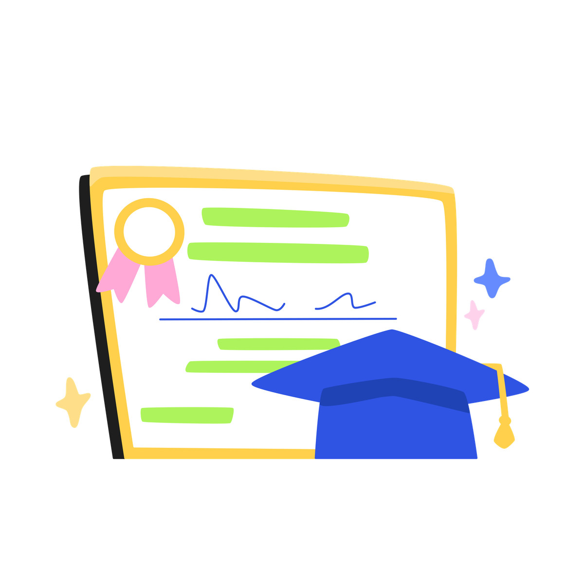 Bouncy 스타일의 Certificate of education 일러스트레이션 PNG, SVG 다운로드