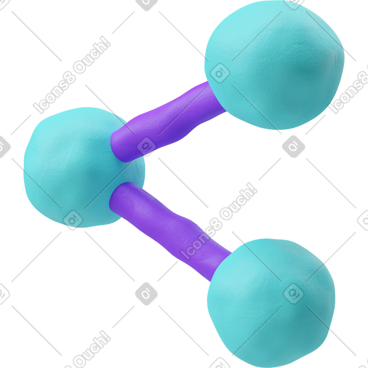 Ilustración Three-quarter view of a blue and purple share icon en estilo 3D Plastilina descargar en PNG y SVG