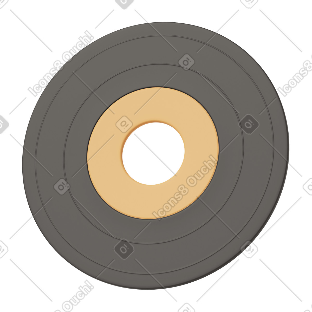 3D Casual life スタイルの Yellow vinyl record のイラストをPNG、SVG形式でダウンロード