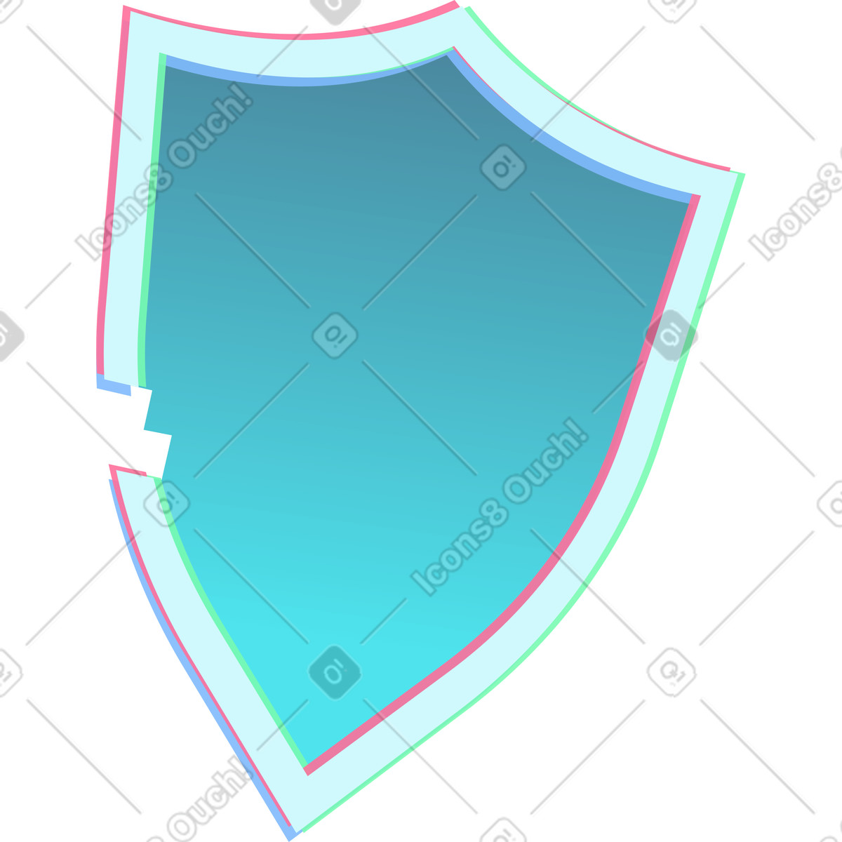 Neon 스타일의 방패 일러스트레이션 PNG, SVG 다운로드