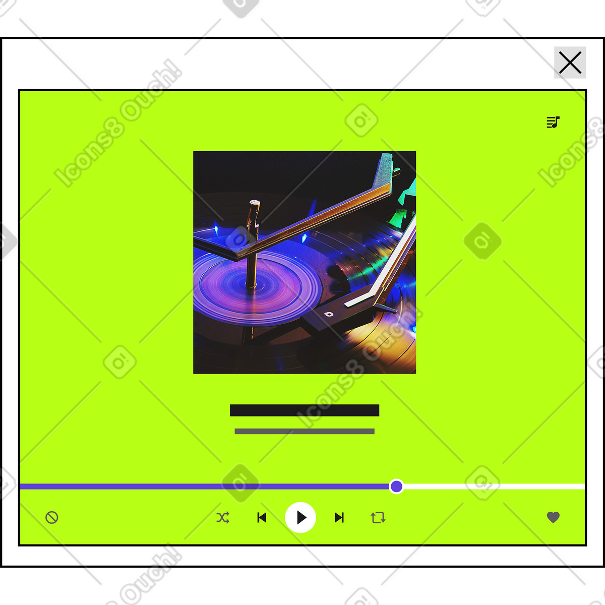 Musikspieler-Illustration im Jumble-Stil als Download in PNG, SVG