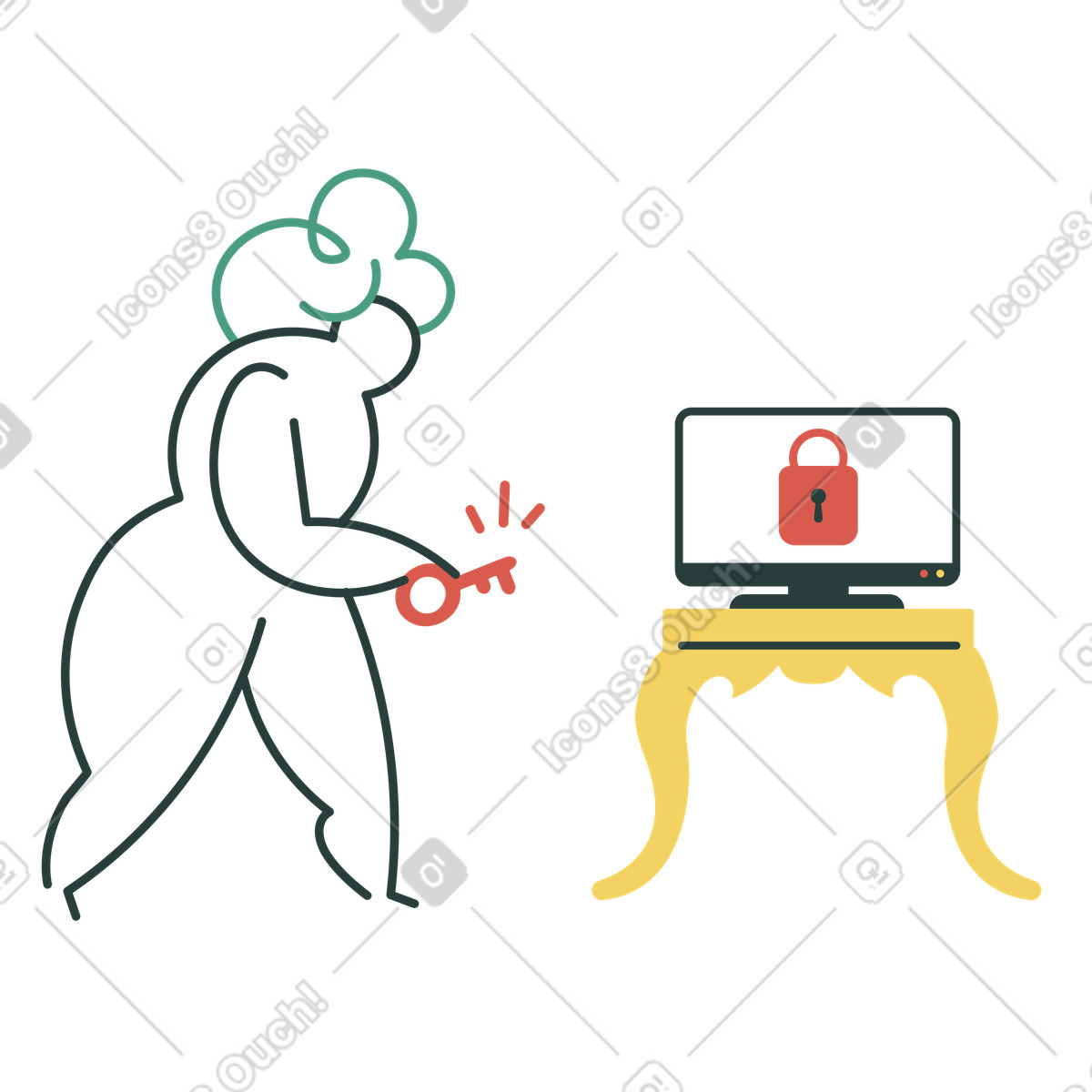 下载 Macaroni 风格的 解锁 插画，支持 PNG、SVG 格式