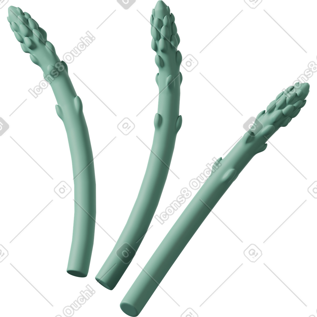 Ilustração de Fresh and green asparagus stalks em no estilo 3D Casual life para baixar em PNG, SVG