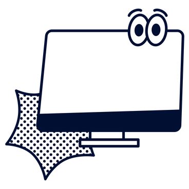 A computer monitor with eyes - Blink style illustration
