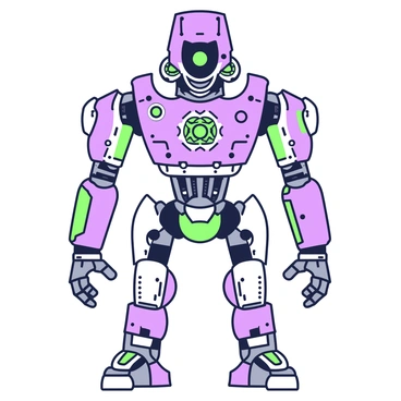A futuristic robotic creature stands in a dynamic pose. Its body is composed of intricate mechanical parts, featuring exposed gears and circuit-like patterns. The head is angular, with glowing sensors for eyes and a mouth designed with articulated plates. The limbs are jointed with a combination of rigid segments and flexible joints, showcasing an advanced range of motion. Fine details such as rivets and bolts are visible throughout its structure, emphasizing the complexity of its design. The background is minimal to focus on the creature's design and features.