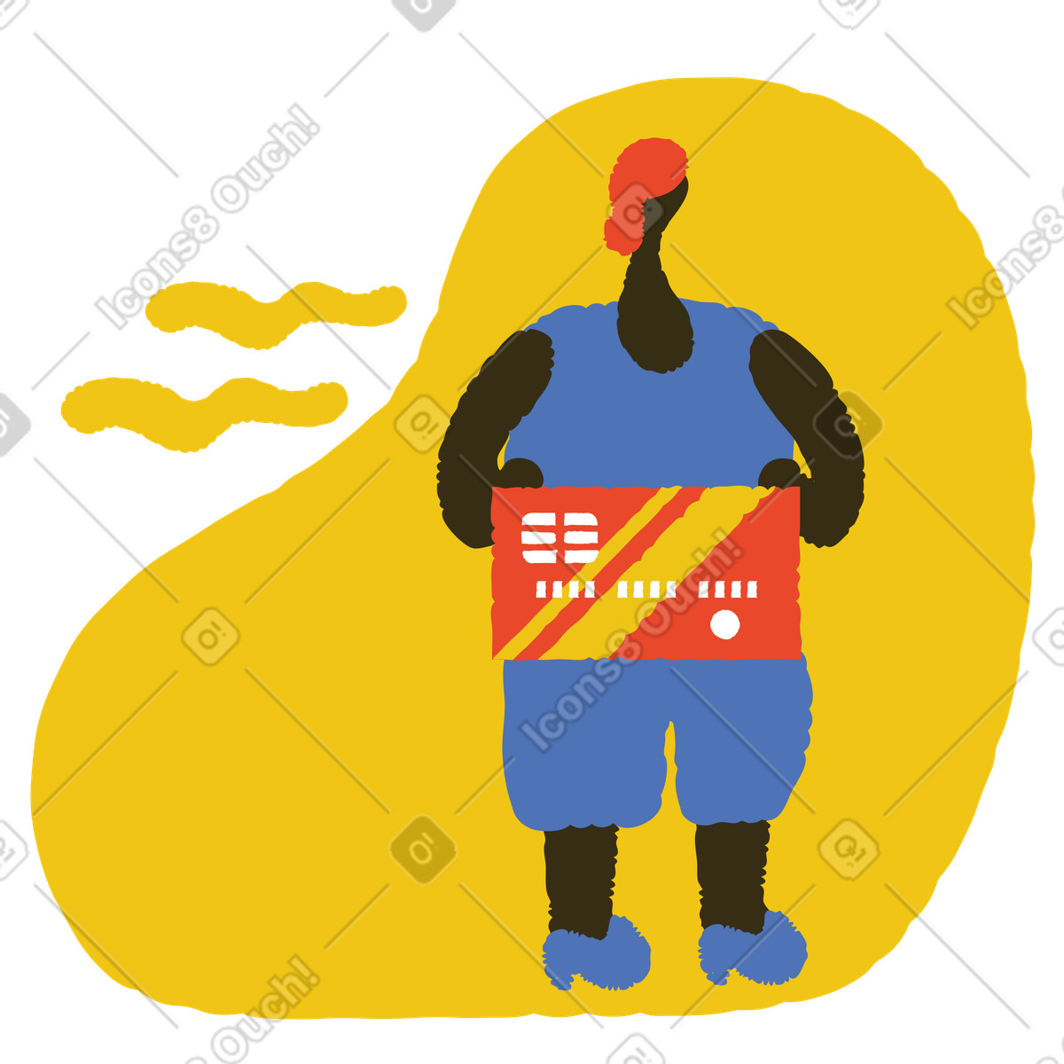 Illustration Personne tenant une carte de crédit pour le paiement dans style Bermuda à télécharger aux formats PNG, SVG