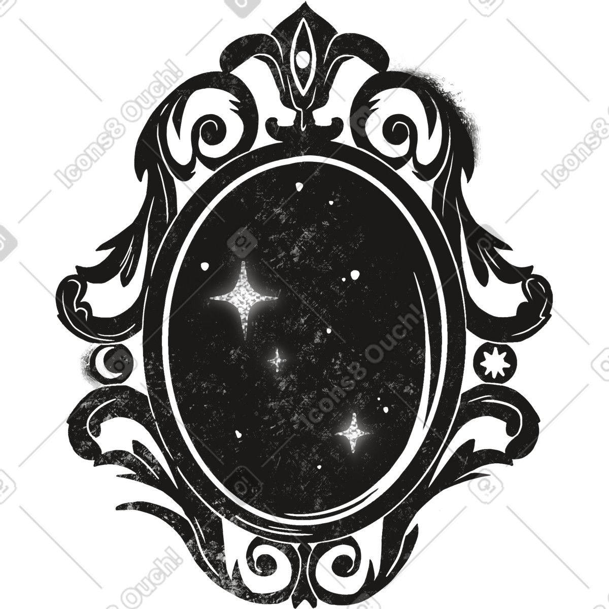 Illustration Scrying mirror dans le style Mystery à télécharger aux formats PNG, SVG